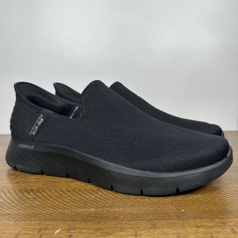 Skechers Shoes Mens 15 Black Slip-Ins Go Walk Flex Hands Free Athletic Walking